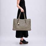 Bolsa Heritage Couro Tressê | Off White e Preto