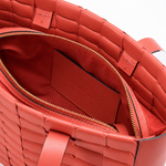 Bolsa Dominó Grande Couro Tressê | Coral