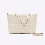 Bolsa Dominó Grande Couro Tressê | Off White