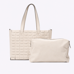 Bolsa Dominó Grande Couro Tressê | Off White