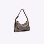 Bolsa Mini Solange Couro Tressê Aspen | Chumbo