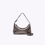 Bolsa Mini Solange Couro Tressê Aspen | Chumbo