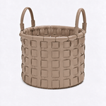 Cesto Trama Dominó Ecocouro 38x35 | Taupe
