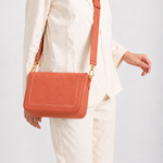 Bolsa Maya Grande Couro | Coral