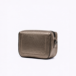 Bolsa Maya Pequena Couro | Pewter, Preto