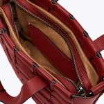 Bolsa Dominó Média Couro Tressê | Cereja