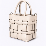 Bolsa Elisa Média Couro Tressê | Off White