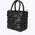 Bolsa Elisa Média Couro Tressê | Preto