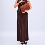 Bolsa Hilda Couro Tressê Tela | Coral