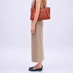 Bolsa Laura Couro Tressê | Coral