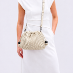 Bolsa Leni Bucket Couro Tressê | Off White