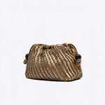 Bolsa Leni Bucket Couro Tressê | Bronze, Prata Velho