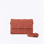 Bolsa Dominó Couro Tressê | Coral
