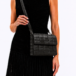 Bolsa Dominó Couro Tressê | Preto