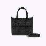 Bolsa Dominó Média Couro Tressê | Preto