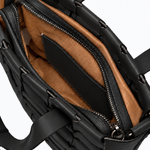 Bolsa Dominó Média Couro Tressê | Preto