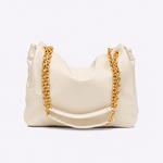 Bolsa Genevive Couro | Off White, Dourado