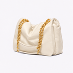 Bolsa Genevive Couro | Off White, Dourado