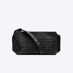 Bolsa Eveline Couro Trama Tear | Preto