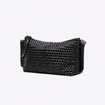 Bolsa Eveline Couro Trama Tear | Preto