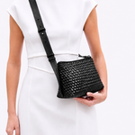Bolsa Eveline Couro Trama Tear | Preto