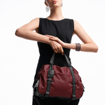 Bolsa Lívia Couro | Bordô, Preto