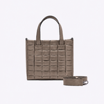Bolsa Dominó Média Couro Tressê | Pewter