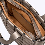 Bolsa Dominó Média Couro Tressê | Pewter