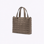 Bolsa Dominó Média Couro Tressê | Pewter