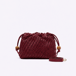 Bolsa Leni Bucket Couro Tressê | Cereja