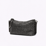 Bolsa Eveline Couro Trama Tear Brush Off | Chumbo