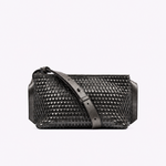 Bolsa Eveline Couro Trama Tear Brush Off | Chumbo