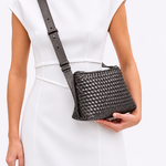 Bolsa Eveline Couro Trama Tear Brush Off | Chumbo