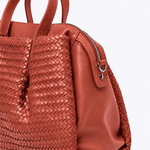 Bolsa Inês Couro Tressê | Coral