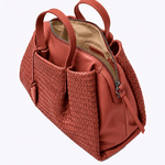 Bolsa Inês Couro Tressê | Coral