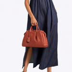 Bolsa Inês Couro Tressê | Coral