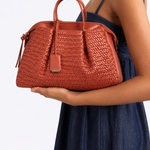 Bolsa Inês Couro Tressê | Coral