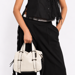 Bolsa Mini Lívia Couro | Off White, Preto
