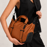 Bolsa Mini Lívia Couro | Caramelo, Preto