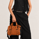 Bolsa Mini Lívia Couro | Caramelo, Preto