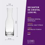 Decanter de Cristal Ecológico Tipo Garrafa 1200 ml Bohemia