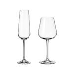 Jogo com 12 Taças de Cristal Para Champagne e Vinho Branco Ardea Bohemia