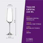 Jogo com 12 Taças de Cristal Para Champagne e Vinho Branco Ardea Bohemia