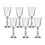 Jogo Com 12 Taças De Cristal Para Água e Vinho Linha Angela Bohemia