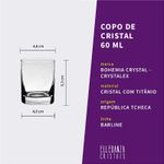 Jogo com 12 Copos de Cristal para Shot ou Tequila 60 ml Barline Bohemia