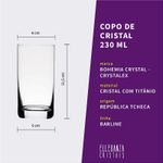 Jogo com 18 Copos De Cristal Para Água 230 ml Linha Barline Bohemia