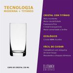 Jogo com 18 Copos De Cristal Para Água 230 ml Linha Barline Bohemia