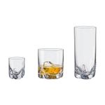 Jogo com 18 Copos de Cristal Trio Bohemia