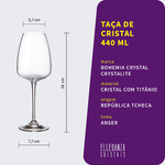 Taça de Cristal Para Vinho 440 ml Anser Bohemia