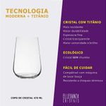 Copo Longo de Cristal Para Água 470 ml Linha Ardea